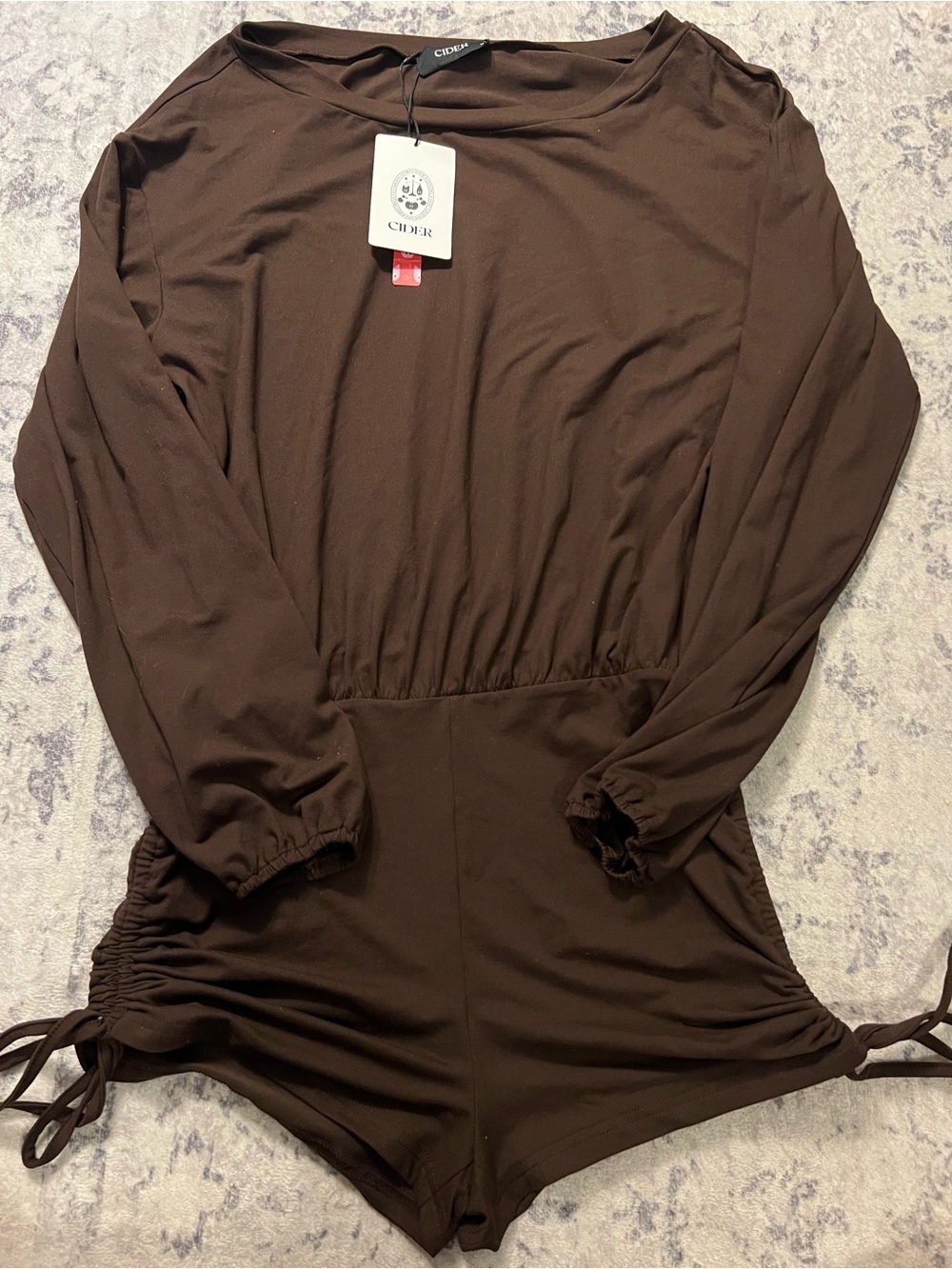 Cider Women's Brown Long-Sleeve Romper